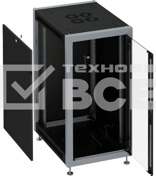 Шкаф коммутационный Sysmatrix (SL 6642.912) напольный 22U 600x600мм пер.дв.стекл металл 800кг черный 88кг IP20