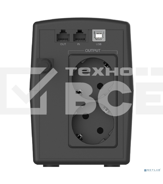 Источник бесперебойного питания CBR QTM-850T-2F-LCUC Line Interactive 850VA/480W 9Ah12V 2 x Shuko, HID-USB, RJ45/11