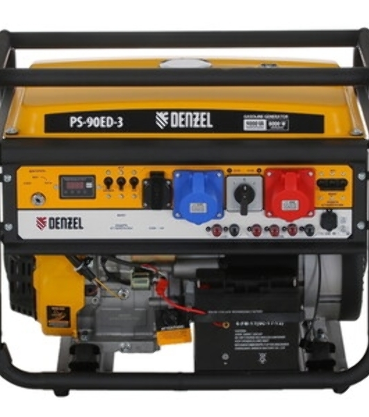Электрогенератор бензиновый Denzel PS 90 ED-3, 9 кВт, 85 дБ, 90 кг