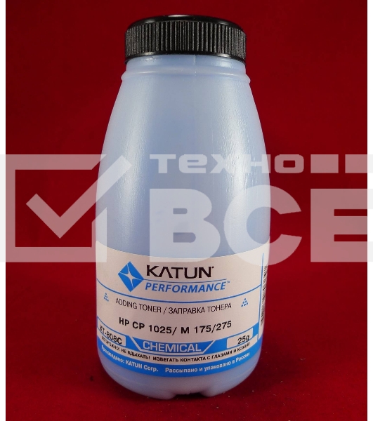 Тонер HP CP 1025/M 175/275 Cyan, химический (фл.25г.) Katun фас. Россия