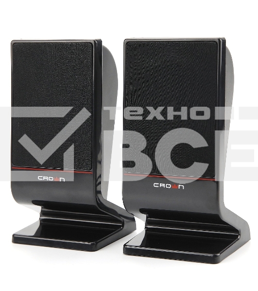 Колонки CROWN CMS-601 (USB, 6W; управление громкостью, разъём для наушников, кнопка включения, Длина кабеля между колонками 1м;Длина аудио-кабеля и питания 2м.)