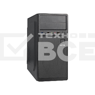 Корпус Miditower ExeGate XP-402U Black, ATX, <XP350, Black,120mm>, 2*USB+1*USB3.0, Audio