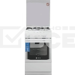 Плита Газовая De Luxe 506040.14г (кр) ЧР белый (стеклянная крышка) реш.чугун, фото 1