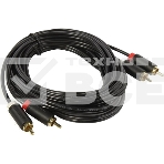 Кабель Vention аудио 2RCA M/2RCA M - 2м Чёрный, фото 1