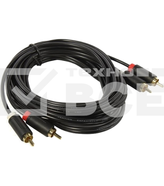 Кабель Vention аудио 2RCA M/2RCA M - 2м Чёрный