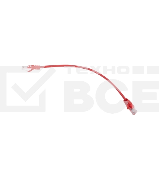 Патч-корд U/UTP, CAT 5e, RJ45-RJ45, 26AWG, ZH нг(А)-HF, красный, 0,3м Rexant