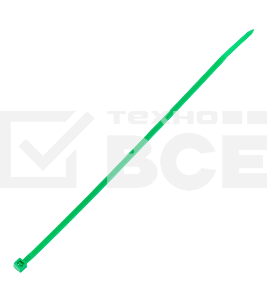 Хомуты Сибртех 200 х 3,6 мм, пластиковые, зеленые, 100 шт.