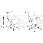 Кресло компьютерное Бюрократ CH-695N/BL/TW-11 спинка сетка синий TW-05, сиденье черный TW-11, фото3
