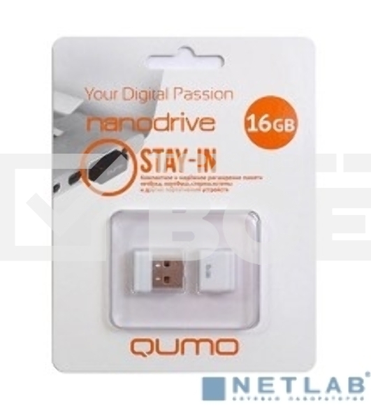 Флэш Диск QUMO 16GB NANO QM16GUD-NANO-W White
