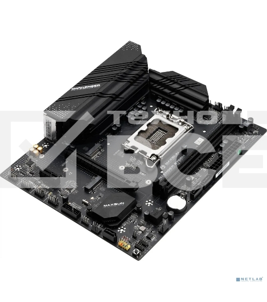Материнская плата Maxsun Challenger B760M, LGA 1700, Intel B760, 2xDDR4, 3xSATA, 2xM.2, 1xPCIe 4.0 x16, 1xPCIe 3.0 x1, 1xHDMI, 1xVGA, 1x 1Gb LAN, 4xUSB-A 3.2 Gen 1, 2xUSB-A 2.0, 5.1, M-ATX