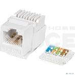 Модуль универсальный Cabeus, keystone, 1хRJ45(8P8C), Toolless, кат. 5е, неэкр., белый, фото 1