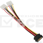 Кабель питания SATA Cablexpert CC-SATA-2MOLEX-20CM, Sata 15pin/2x Molex 4pin, 20 см, пакет, фото4