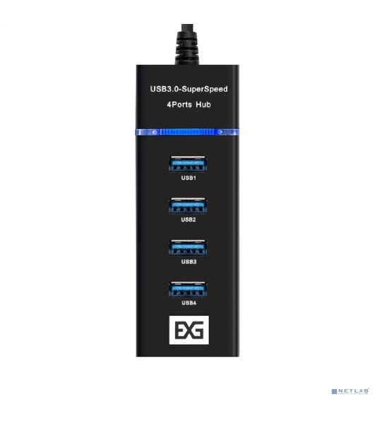 USB-концентратор 4-в-1 ExeGate DUB-331T (кабель-адаптер USB3.0 --> 3xUSB2.0, 1xUSB3.0, Plug&Play, черный)