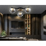 Светильник Ambrella light LH12006/3 BK/GD/SM черный/золото/дымчатый 18W 3000K D640*170, фото3