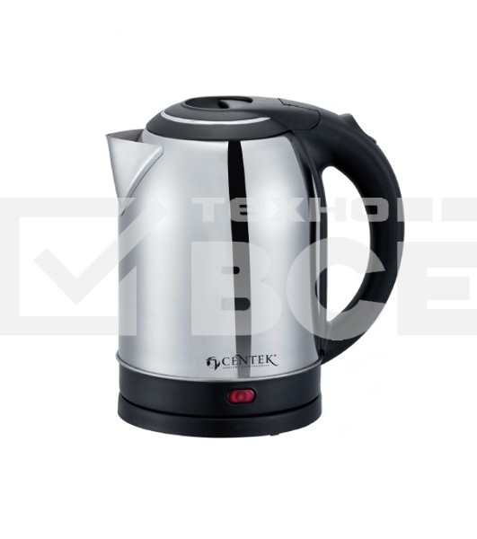 Чайник Centek CT-0037 (матовый) металл 2,0л, 2200W, большой объём, хромированная вставка