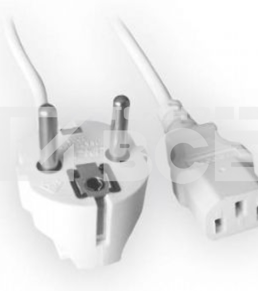 Кабель питания Gembird 1.8м, VDE(0.75мм), белый, с зазем., пакет PC-186W-VDE