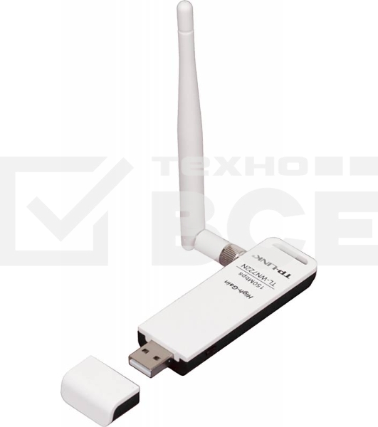 Адаптер TP-Link SOHO TL-WN722N 150Mbps High Gain Wireless N USB Adapter with Cradle, 1T1R, 2.4GHz, 802.11n/g/b, 1 detachable antenna