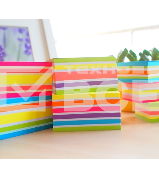 Блок самоклеящийся бумажный Stick`n 21537 76x76мм, 400 листов, 70 г/м2, неон+пастель, 5 цветов в упаковке