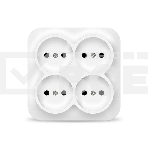 Розетка 4-м ОП 10А IP20 квадрат. без заземл. бел. IONICH 1448, фото6
