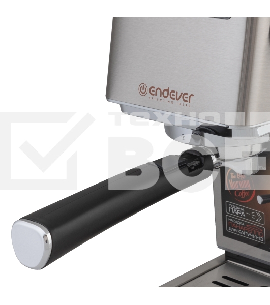 Кофеварка рожковая Endever Costa-1075 стальной, исп. кофе - молотый, 1.4 л, 1450 Вт, 20 Бар.
