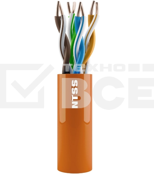 Кабель информационный NTSS NTSS-IN-UTP4-5Е-LSZH-OR кат.5E U/UTP 4X2X24AWG LSZH внутренний 305м оранжевый