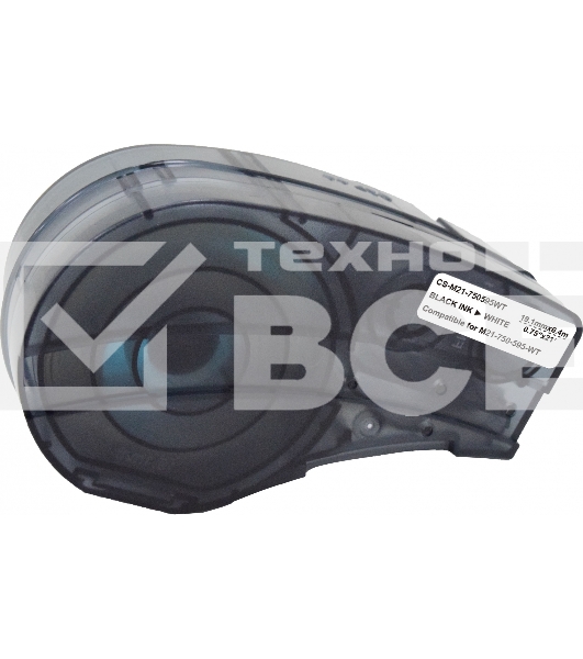 Картридж ленточный Cactus CS-M21-750595WT черный шрифт, белый фон (19.1 мм, 6.4 м) для Brady BMP21-PLUS, BMP21-LAB