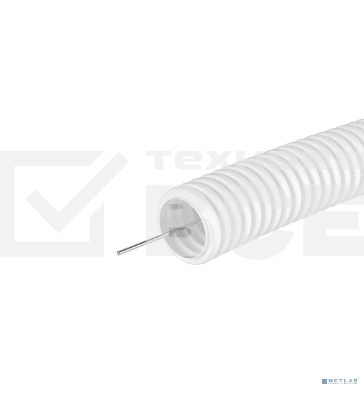 Труба гибкая гофрированная ПЛЛ 20мм с протяжкой не содержит галогенов ПВ-0 (100м) белый 81820 DKC