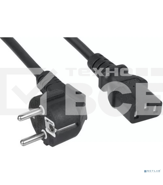 Кабель питания Filum ПВС-АП 3x1.0 CEE 7/7(Schuko) угловая - C13, 220/250В, 10А, чёрный, 1.8м