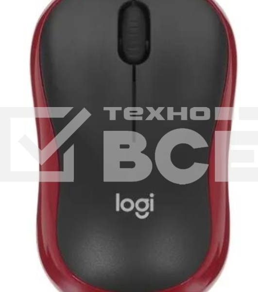 Мышь беспроводная Logitech M185, красный, 1000 dpi, радиоканал, USB, кнопки - 3