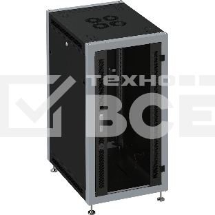 Шкаф коммутационный Sysmatrix (SL 6642.912) напольный 22U 600x600мм пер.дв.стекл металл 800кг черный 88кг IP20