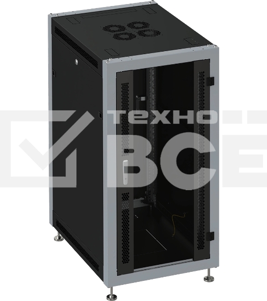 Шкаф коммутационный Sysmatrix (SL 6642.912) напольный 22U 600x600мм пер.дв.стекл металл 800кг черный 88кг IP20