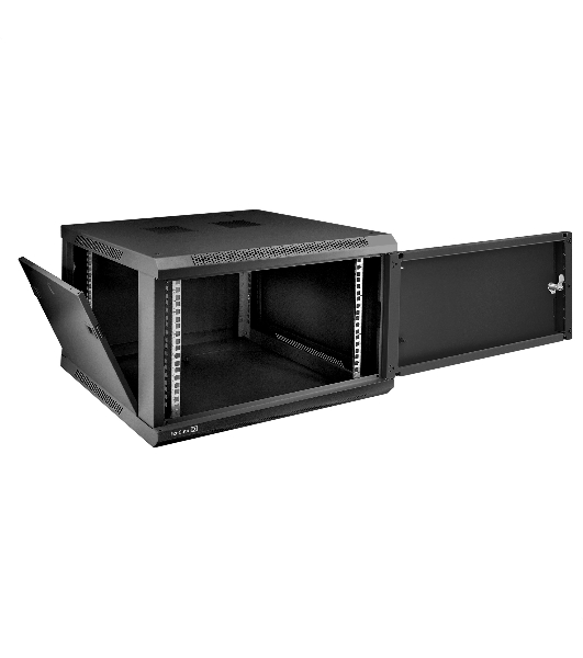 Шкаф телекоммуникационный 19' настенный 6U ExeGate EC-WM-6U.600.M.BLACK (19', 6U, 600x600x370 мм (ШхГхВ), передняя дверь металл, съемные боковые панели, пыле- и влагозащита IP23, черный RAL 9004)