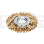 Щетка дисковая для УШМ Kranz витая латунированная проволока, 100 мм, отв. 22,23 мм, фото 1