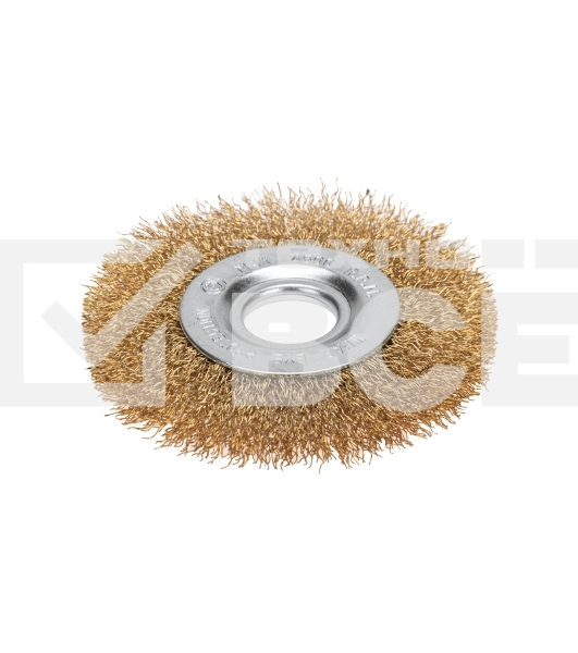 Щетка дисковая для УШМ Kranz витая латунированная проволока, 100 мм, отв. 22,23 мм