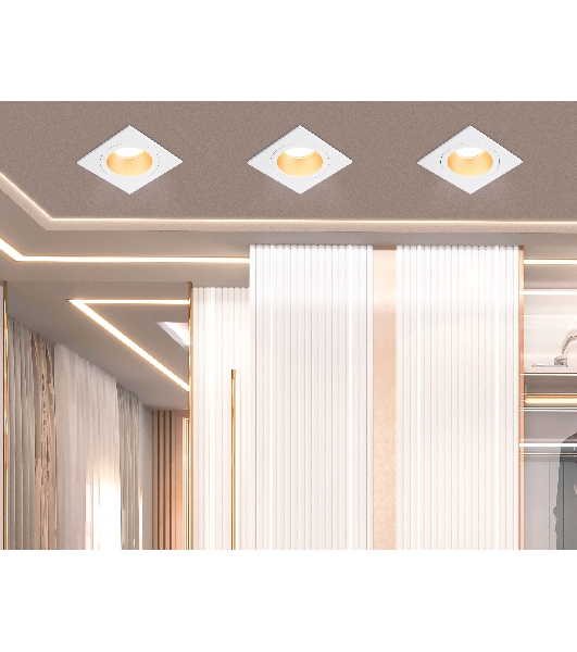 Встраиваемый точечный светильник Ambrella light TN102827 WH/GD белый/золото GU5.3 92*92*50