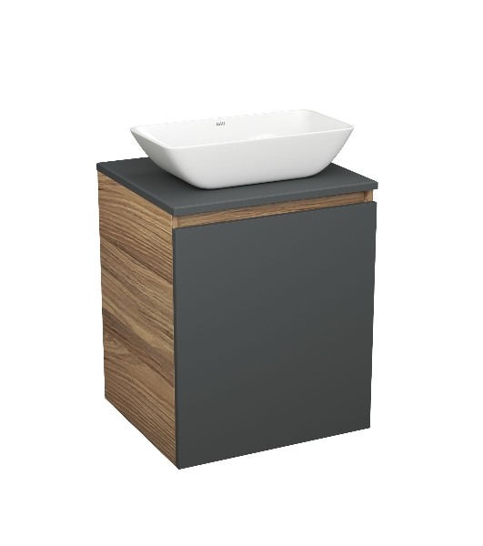 Тумба Bau Dream Blackwood 50 графит, раковина BAU Spectrum mini 47х24