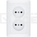 Розетка WESSEN RS16-235-BХИТ белый 2-ая б/з 10А скрытый монтаж, фото2