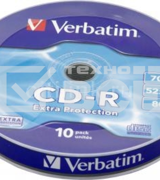 Диск CD-R Verbatim 700Mb 52x Cake Box (10шт) (43725)