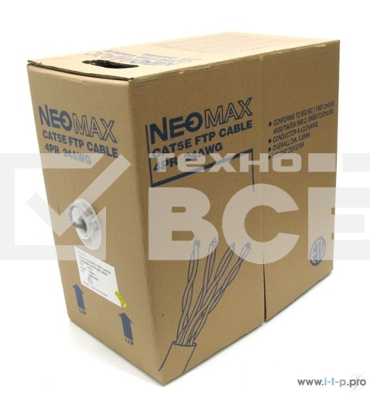 Кабель NEOMAX NM20001 Кабель FTP cat.5e, 4 пары, (305м) 0.52мм