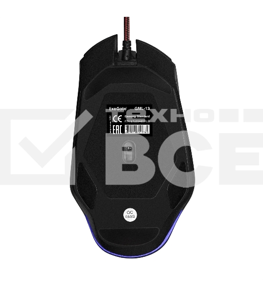Мышь проводная ExeGate Gaming Standard Laser GML-13 черный, 4000 dpi, USB, кнопки - 8