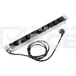 Блок розеток Rem-16 с инд., 9 Shuko, 16A, алюм., 19