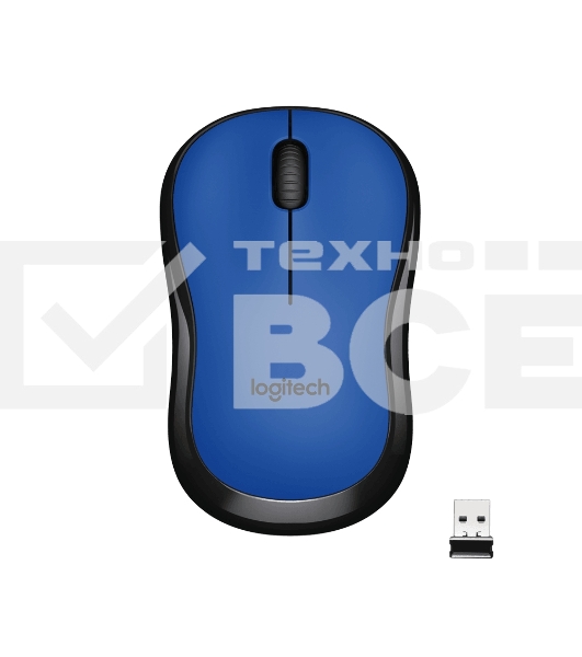 Мышь беспроводная Logitech M220 SILENT синий, 1000 dpi, радиоканал, USB, кнопки - 3