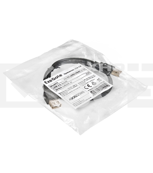 Удлинитель USB 2.0 ExeGate EX-CC-USB2-AMAF-0.75 (Am/Af, 0,75м)