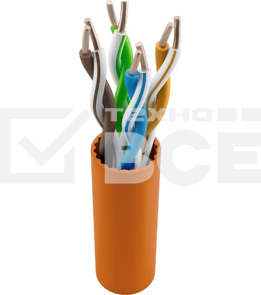 Кабель информационный NTSS NTSS-IN-UTP4-5Е-LSZH-OR кат.5E U/UTP 4X2X24AWG LSZH внутренний 305м оранжевый