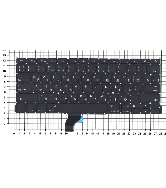 Клавиатура для ноутбука MacBook Pro 13' Retina A1502 2013+ черная плоский Enter