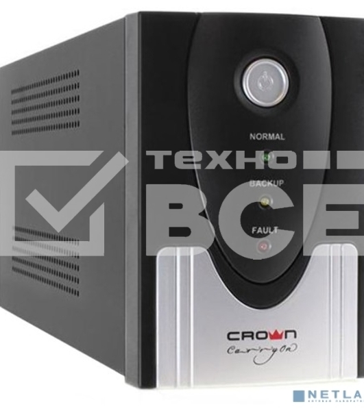 Источник бесперебойного питания CROWN Line Intractive CMU-SP800 COMBO USB 800VA\480W, корпус металл, 1x12V/9AH, розетки 4*IEC + 2*EURO+1*IEC bybass, трансформатор AVR 140-290V, съемный кабель 1.2 м, порт RJ11/45, порт USB, защита: от перегрузки, от КЗ, от скачков напряжения