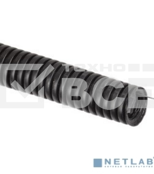 Труба гофрированная ПНД d32 мм с зондом черный (уп. 25 м) ИЭК CTG20-32-K02-025-1