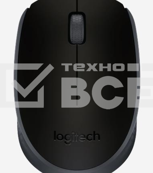 Мышь беспроводная Logitech M171 черный/серый, 1000 dpi, радиоканал, USB, кнопки - 3