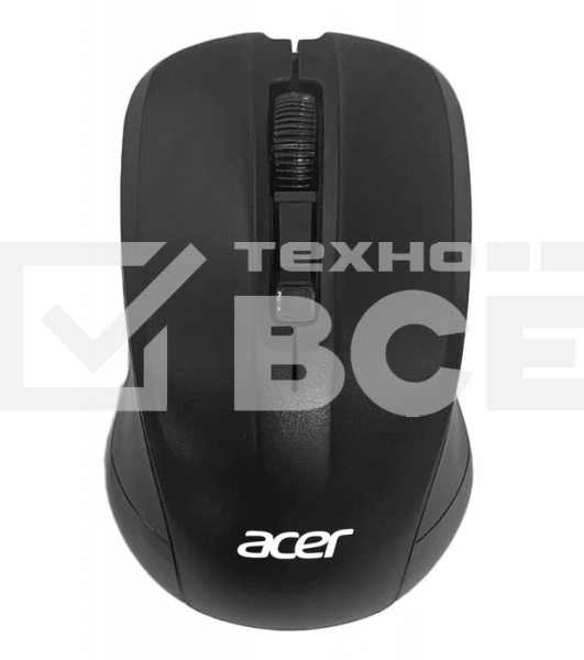 Мышь беспроводная Acer OMR010 черный, 1200 dpi, радиоканал, USB, кнопки - 3