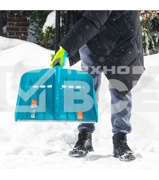 Лопата для уборки снега, полипропилен, 450х450х1355 мм, алюминиевый черенок, LUXE Palisad